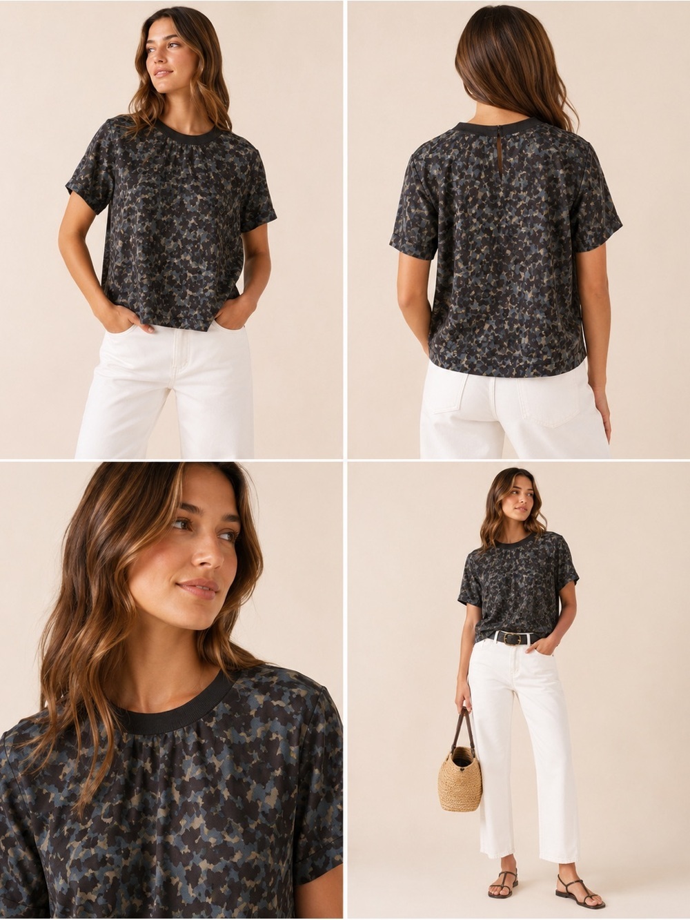 Madewell Silk Top Animal Print Small